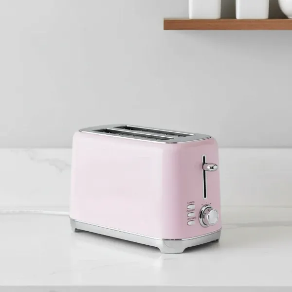 Slim Bella Linea 2-slice toaster in a vibrant color on a kitchen counter
